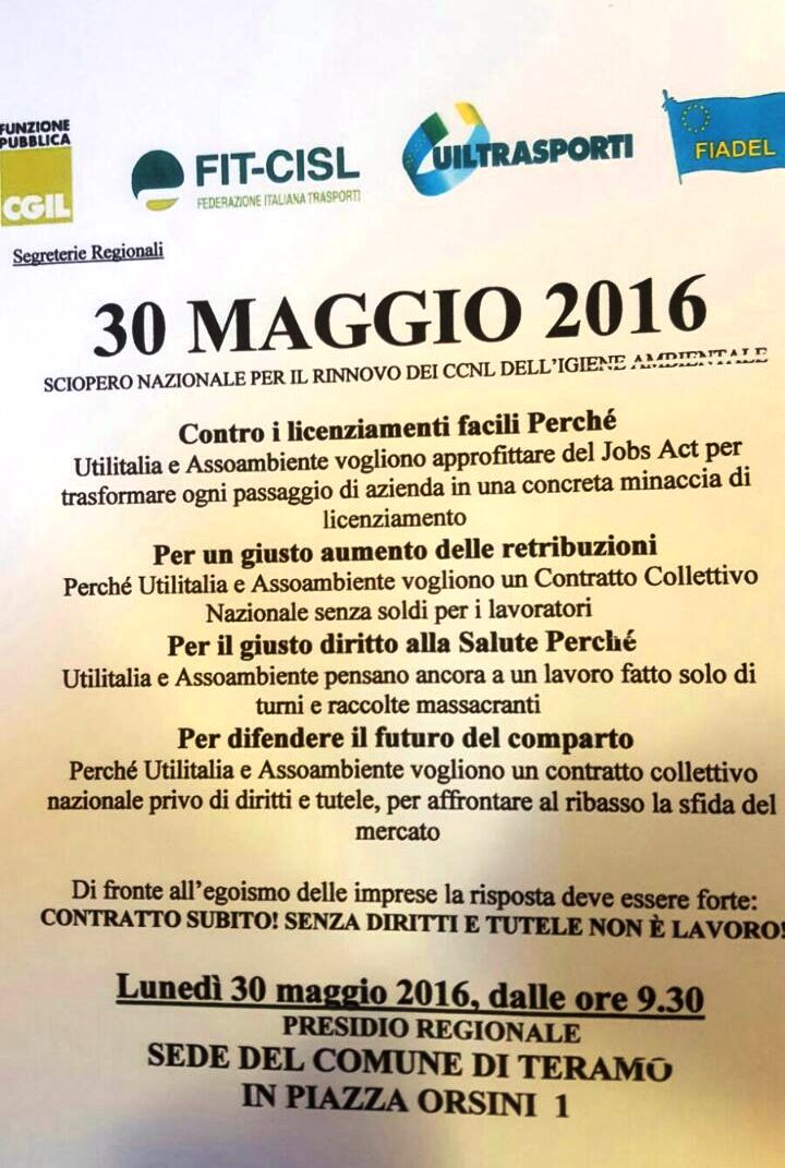 Volantino Presidio 30 maggio 2016 Abruzzo